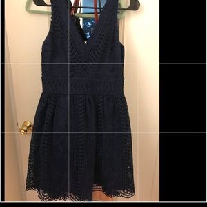 A navy blue dress